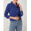 (XL, Dark Blue) Γυναικείο μονόχρωμο τζιν μπουφάν με μακριά μανίκια και τσέπη 12
