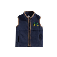 (3-4 Years, Blue) Αγόρια Φθινοπωρινό Casual Γιλέκο Αμάνικο με Κέντημα και Φερμουάρ