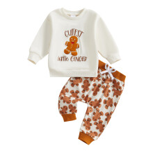 (12-18 Months, Khaki) Tacair Nollag Buachaillí Brístí Tarraingthe Geansaí Gingerbread