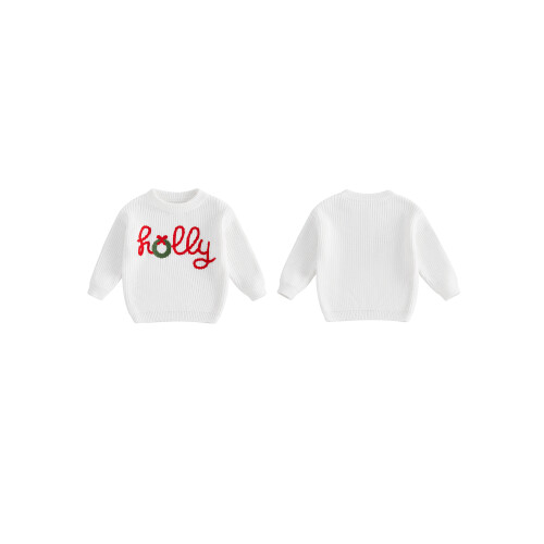 (18-24 Months, White) Παιδικό Χριστουγεννιάτικο Πουλόβερ, Κορίτσια Αγόρια 1
