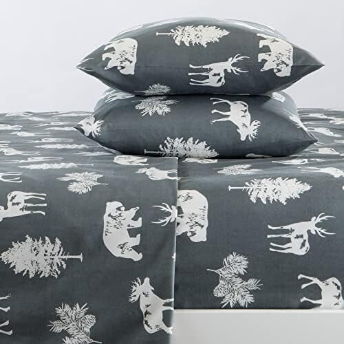 Queen Brushed Microfiber Sheet Set – Woodland Print, 2