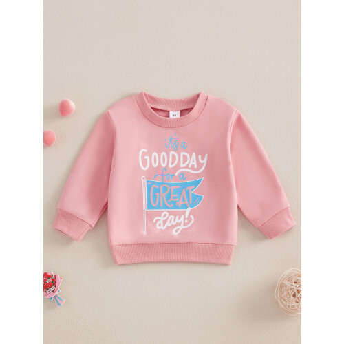 (18-24 Months, Pink) Βρεφικά Αγόρια Κορίτσια Φούτερ Μακρυμάνικα με Σημαία και Στάμπα 2