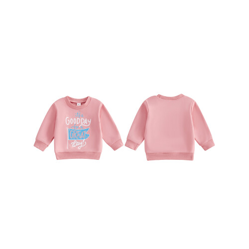 (6-12 Months, Pink) Βρεφικά Αγόρια Κορίτσια Φούτερ Μακρυμάνικα με Σημαία και Στάμπα 1