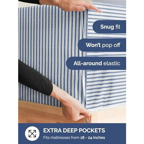 Σεντόνι με ενισχυμένο κρεβάτι Extra Deep King – Στρώμα 18–24" 1