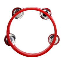 Magnifique tambourin en bois avec clochette pour enfants, couleur rouge, design lisse et sûr, 21,5 cm (8,5 pouces).