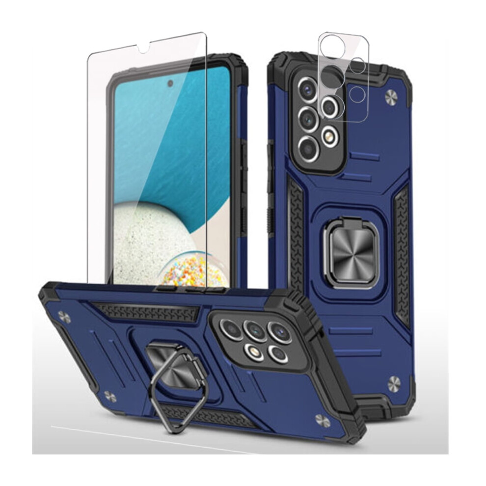 Xhy Compatible With Samsung Galaxy A23 5G Case Â Military-Grade Rugged, Magnetic Ring, Kickstand, Screen & Lens Protector Â Blue 9165521458165