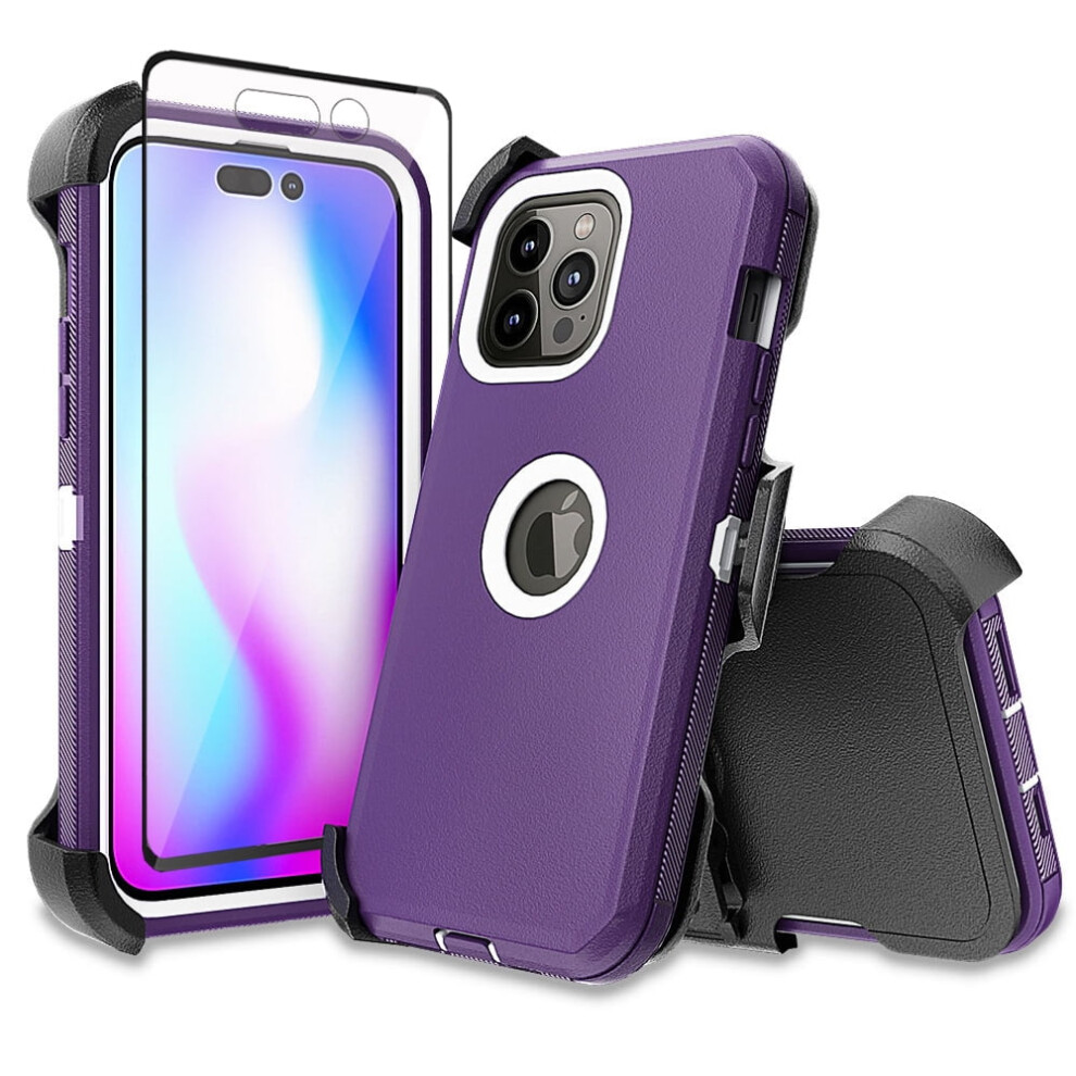 Iphone 14 Pro Max Case With Belt Clip, Screen Protector, 9329345527876