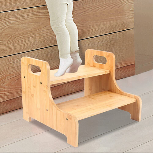 Escada de madeira com 2 degraus para cama, ideal para crianças e idosos. 1
