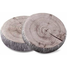 Almofada redonda em formato de tronco de madeira impressa em 3D, verde claro, ideal para decoração infantil – pacote com 2 unidades, perfeita