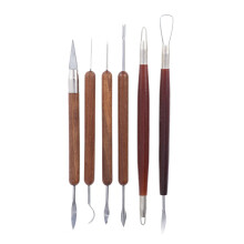 6-teiliges Set mit Holzgriffen zum Töpfern, Modellieren und Schnitzen von Ton, 7,47 x 0,47 x 0,47 Zoll