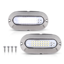 Luz de atracação de barco tipo pontoon em LED (par) - 12V, luz branca brilhante