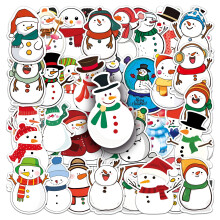 50 Stück Weihnachtsschneemann-Aufkleber, wasserfeste Vinyl-Aufkleber für Laptop, Wasserflasche, Scrapbooking – kompatibel mit Weihnachten,
