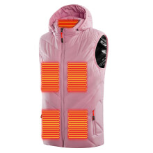 Colete Aquecido Unissex, Jaqueta Aquecida de Inverno para Uso Externo, Ideal para Andar de Bicicleta, Esquiar, Pescar e Carregar o Carro, Rosa,