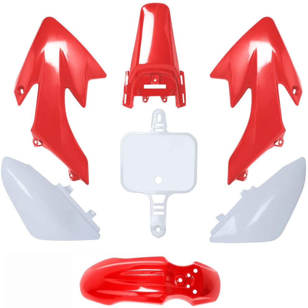 Crf50 Body Fender Kit For Compatible With Xr50 Xr 50 Crf 50 Sdg Ssr Pit Dirt Motor Trail Bike With Bolt Work Fairing Plastic (Red) Black/Red 9405492780972