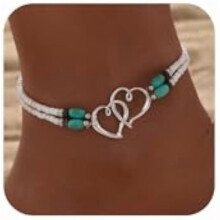Conjunto de tornozeleiras boho banhadas a ouro para mulheres com conchas e