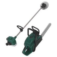 Miniature PVC motorsavslegetøjssæt til dukkehus og have