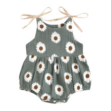 Babykleidung für Mädchen und Jungen, Baby-Strampler mit Gänseblümchen-Trägern, ärmelloser Jumpsuit, 2025, lässiger Body