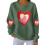 Damen-Sweatshirt zum Valentinstag mit Herzprint, geripptem Rundhalsausschnitt, lässigem Langarm-Pullover 1