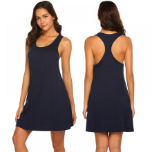 Camicia da notte da donna senza maniche con spalline incrociate sulla schiena, pigiama ampio e comodo, taglie S-XXL