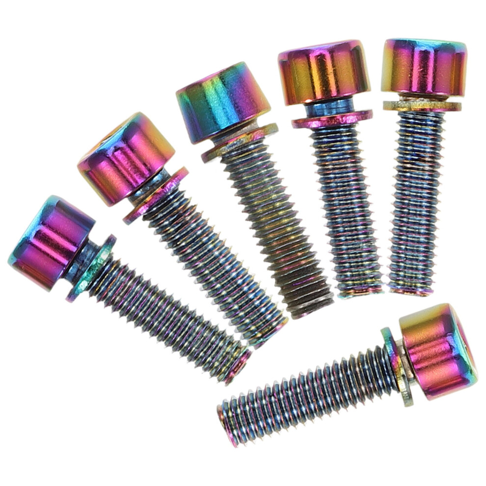 6Pcs Hexagonal Tapered Bike Stem Bolts For Bicycle Titanium Steel Secure Fastening 9405492783706