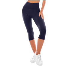 Dames yogabroek in effen kleur met elastische tailleband, capri sportlegging, strakke legging van melkzijdefleece, geschikt voor workouts, maat