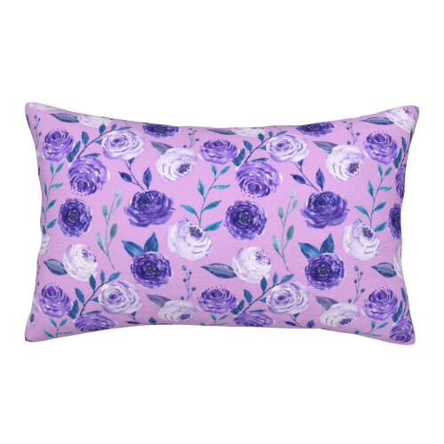 Violett Mönstrad Bomull Örngott 20x30cm
