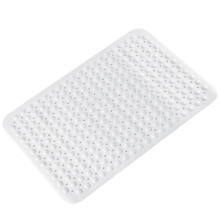 Antislip badmat, machinewasbaar, met zuignappen en afvoergaten, 86 x 56 cm, wit – Geschikt voor standaard badkuipen