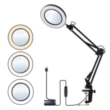 Stolová lampa, stmievateľné LED diódy, 8x rameno, stmievateľná upínacia stolová lampa, farebné režimy, 10 s 8x ramenom, 3 farebné režimy,