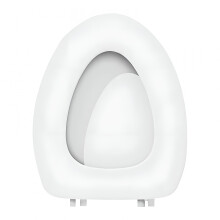 Avlangt toalettsete i vinyl med myktlukkende lokk, 17", stillegående, langsom lukking, enkel installasjon, PP-materiale, ergonomisk design