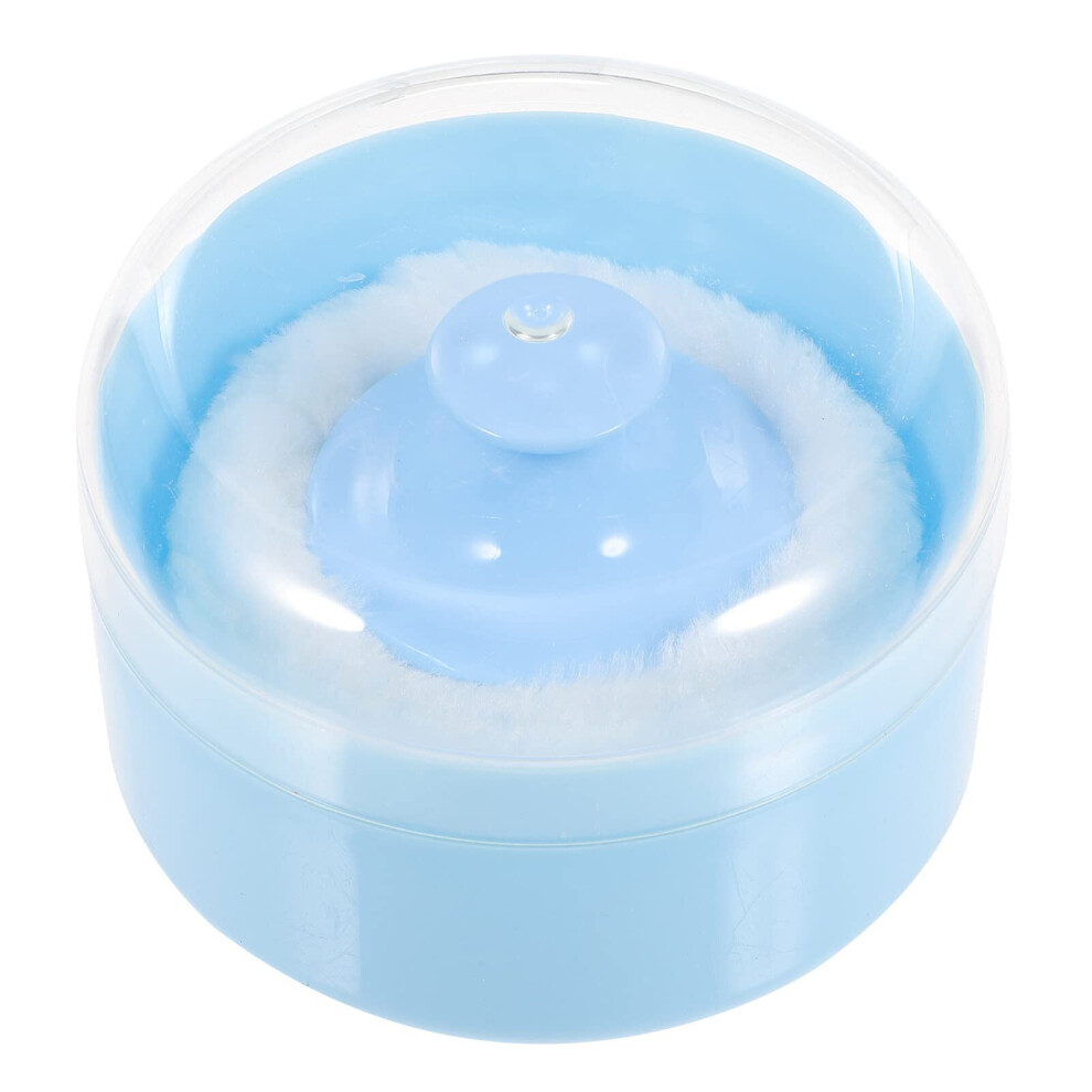 Powder Puff Container with Washable Reusable Fluffy Puff for Body and Face, OneHanded Operation