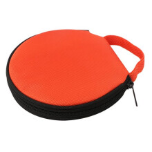 CD Case DVD Storage Case Round 20 Disc Oxford Fabric Holder with Scratch Protection for Car Orange