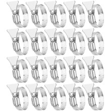Pool Hose Clamps 20 Pack Adjustable Stainless Steel for Above Ground Pool Filter Hoses 13/161 3/4 Inch