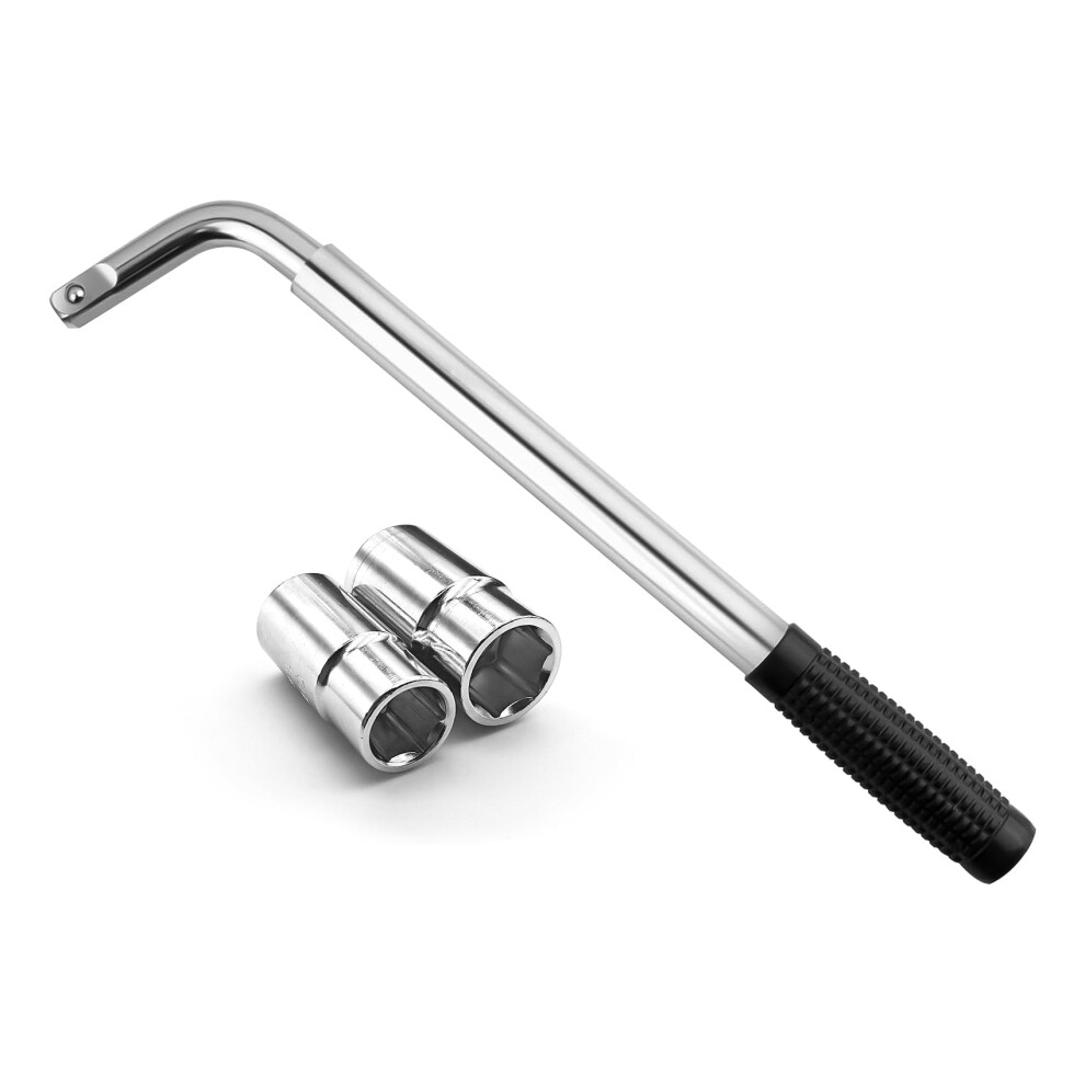 Telescoping Lug Wrench With Dual Flip Sockets 17/19Mm 21/23Mm Heavy Duty Wheel Nut Remover 9169991200330