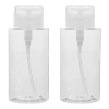 2pcs Makeup Remover Dispenser Bottles with LeakResistant Press Pump for Toner Alcohol and Beauty Liquids