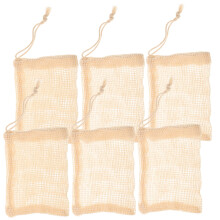 6pcs Reusable Drawstring Soap Saver Bag with Mesh Foaming Net for Shower and Gentle Exfoliation