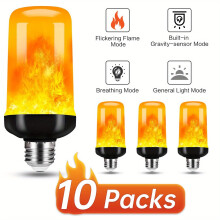 Ampoules LED effet flamme EASTIN (lot de 2/4/6/8/10), 4 modes de scintillement, culot E26, capteur de gravité, effets dynamiques inversés, 3 W,