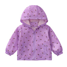 Giacca antipioggia Kukoosong per bambini e bambine, con cappuccio e cerniera, abbigliamento invernale per neonati, maniche lunghe, stampa, cappotto