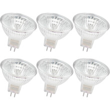 Ampoules halogènes HIBIBUD 12V 50W GU5.3 à culot bipolaire, projecteur, dimmable, blanc chaud 2700K (6 pièces)