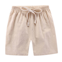 Peuterbroekjes voor kinderen, jongens en meisjes, joggingbroekjes 2025, casual katoen-linnen shorts, babymode, schattige effen sportshorts, beige