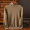 Herrenmode Stehkragenpullover Herbst Winter Freizeit Einfarbig Thermopullover Warm Strickpullover Top Herrenpullover (Khaki, L) 2