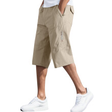 heyac Herren Cargo-Shorts, bequemer elastischer Bund, klassische Cargo-Stretch-Shorts, dehnbare, weiche Street-Hop-Hose, normale Passform,