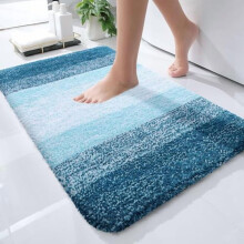 Tappeto da bagno blu pavone, 24x16 pollici, in microfibra con inserti in gomma