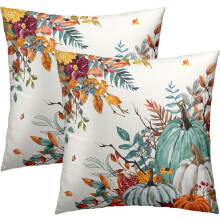 Clúdach Pillow Pumpkin Glas & Bán 50x50cm (2 phíosa)