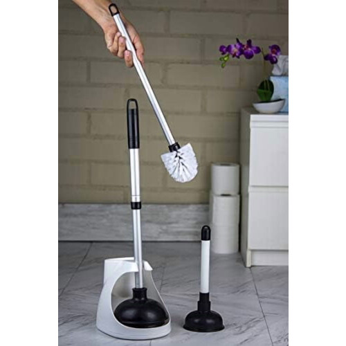 Ensemble ventouse WC avec ventouse pour lavabo et brosse pour cuvette, support 1