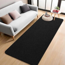Alfombra de cabecera de 2x6 pies, color negro, de pelo corto, lavable, de espuma viscoelástica, antideslizante, ideal para dormitorio, pasillo,