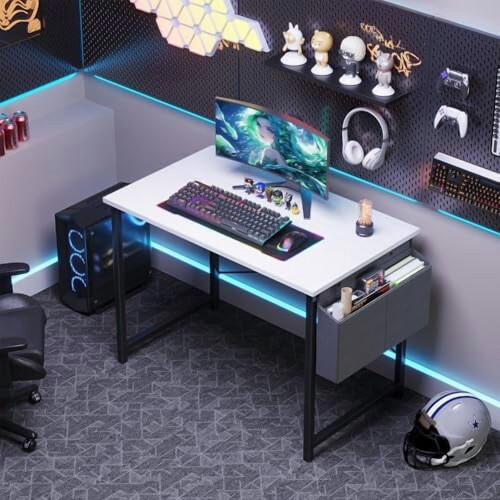 Computer Desk White 40 Inch for Small Spaces 2