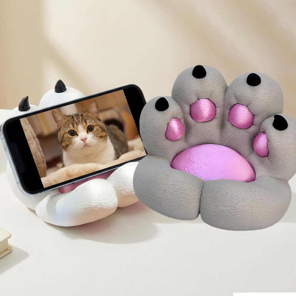 Cute Cat Claw Phone Holder - 360 Adjustable Desk & Car Stand, Strong Grip Silicone Holder For 4.7Â6.9 Inch Smartphones, Home Office Decor(Xx-) Gray 9405492787001