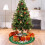 Jupe de sapin de Noël à motif flocons de neige, en polyester, fermeture éclair 3 boutons 6