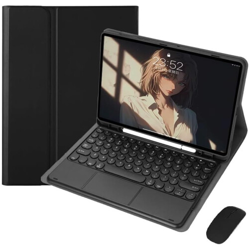 Capa com teclado inteligente e fino, compatível com iPad Pro de 6ª/5ª/4ª/3ª geração de 12,9 polegadas, destacável, com touchpad integrado e