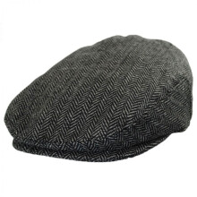 Bonnet bébé en laine mélangée à chevrons Ivy - 42 cm (3-6 mois) - Gris anthracite